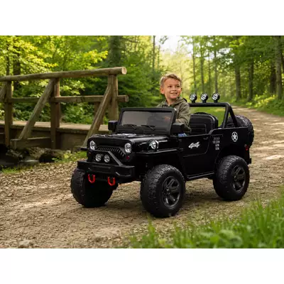 Auto Na Akumulator Jeep Willys JH-102 POWER Czarny 4x4 dla 3 dzieci 4x200W