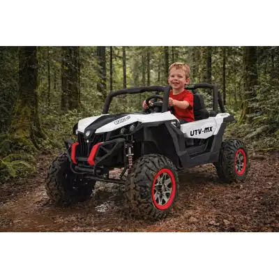 Buggy SuperStar 4x4 XMX603 MP3 24V Biały 4x120W Dwuosobowy samochód terenowy dla dziecka