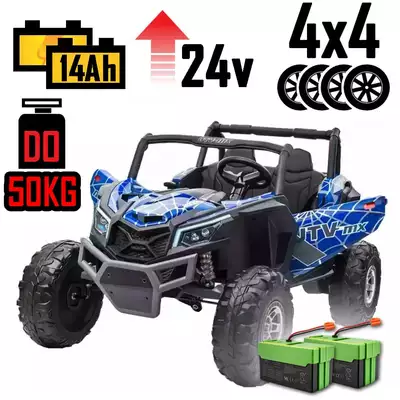 Buggy na akumulator UTV-MX XMX613 STRONG Niebieski Spider Man 640W 24V14Ah